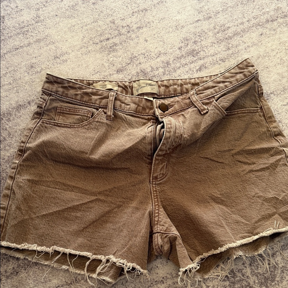 Universal Thread Tan Frayed Jean Shorts